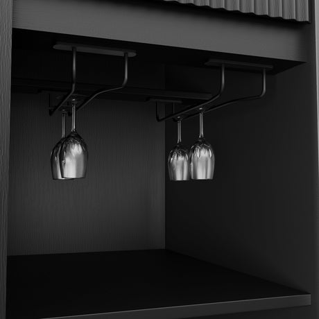 51.2" Modern Fluted Bar Cabinet with Fridge Compartment HouseOfZazla
