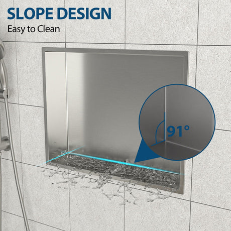 Stainless Steel Shower Niche With Seamless Design For Bathroom Storage HouseOfZazla