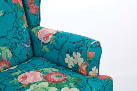 Modern Accent Chair with Retro Wood Legs - Floral HouseOfZazla