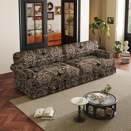 Luxuriously Comfortable Cloud Couch Sofa With Elegant Rolled Arms & Pleated Skirt Design HouseOfZazla