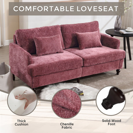 Mid Century Modern Fabric Loveseat Sofa, 2 Seat Upholstered Couch HouseOfZazla