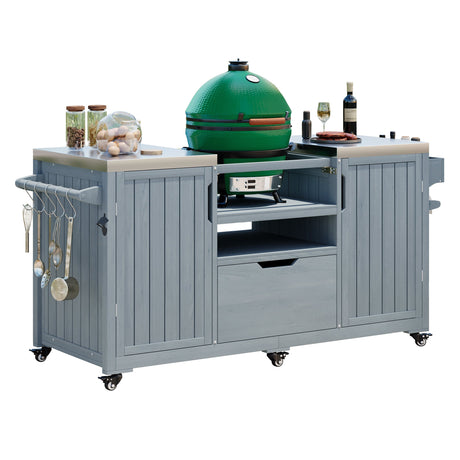 K&K 66.5" Outdoor Kitchen Island for Big Green Egg Grills HouseOfZazla