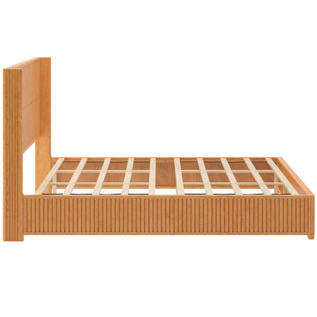 Solid Wood Platform Bed Frame with Headboard, King Size HouseOfZazla