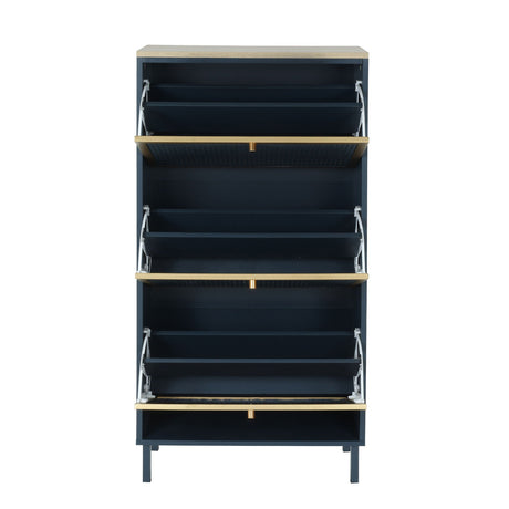 Modern Rattan 3 Door Shoe Rack Cabinet for Entryway HouseOfZazla