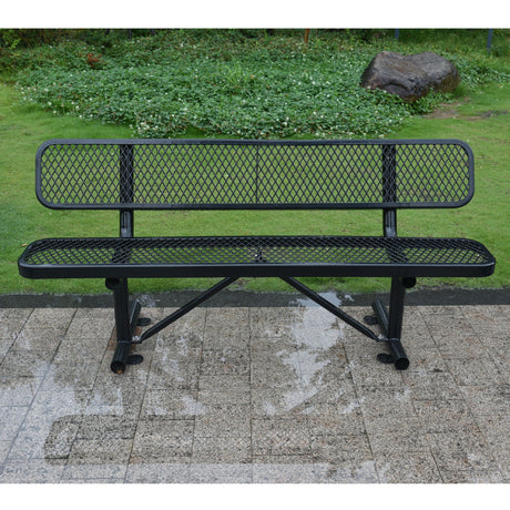 6' Outdoor Steel Bench With Backrest HouseOfZazla