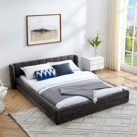 Modern Upholstered Bed Frame With Thick Fabric And Headboard HouseOfZazla