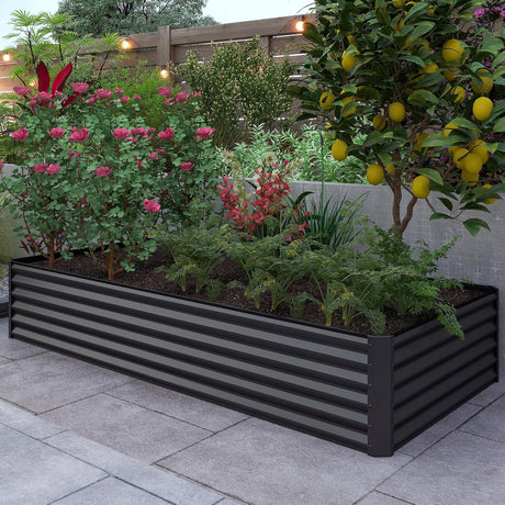 8×4×1.5 ft Galvanized Raised Garden Bed HouseOfZazla