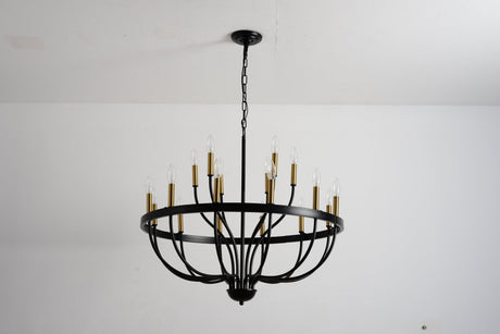 15-Light Industrial Iron Candle Chandelier Modern Farmhouse Pendant Light HouseOfZazla