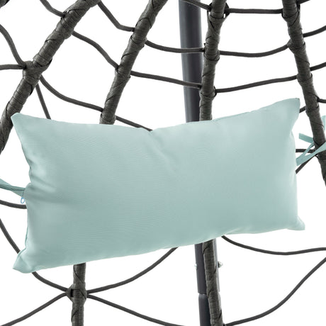 Egg Chair with Stand Indoor Outdoor Swing Chair Patio Wicker Hanging Egg Chair HouseOfZazla