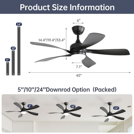 Ceiling Fan with DC Motor and Integrated Light HouseOfZazla