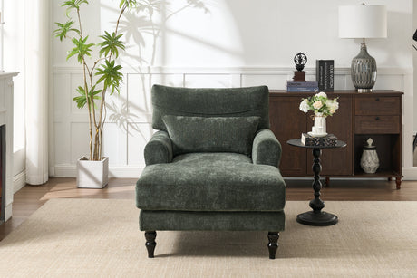 Modern Chaise Lounge Upholstered Sofa Recliner Chair in Green HouseOfZazla