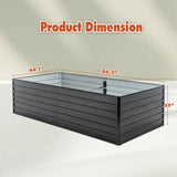 2 Pack Metal Raised Garden Bed Kit Outdoor - 8x4x2 FT Galvanized Planter Boxes Set