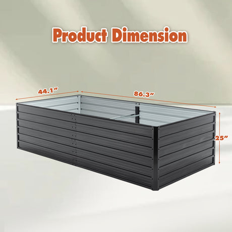 2 Pack Metal Raised Garden Bed Kit Outdoor - 8x4x2 FT Galvanized Planter Boxes Set HouseOfZazla