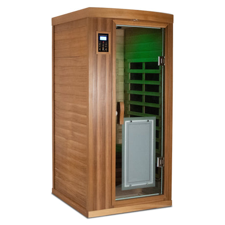 Low EMF One person Far infrared red cedar Deluxe indoor sauna room HouseOfZazla