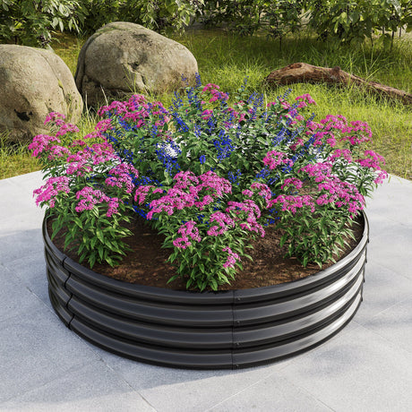 2PCS 47.24" Round Raised Garden Beds for Outdoor Gardening HouseOfZazla