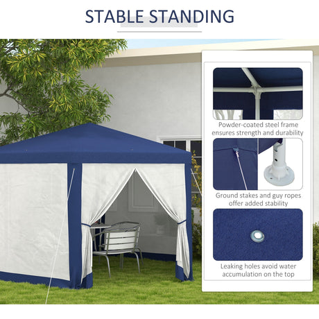 Outsunny 13' x 11' Outdoor Party Tent with Protective Mesh Sidewalls HouseOfZazla