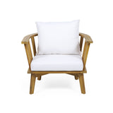 Patio Furniture Set, Outdoor Acacia Wood Patio Club Chair With Table