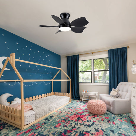 Low Profile Flush Mount Ceiling Fan With Light HouseOfZazla