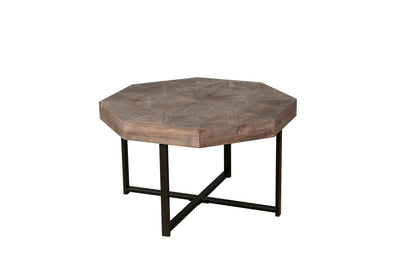 Wood Octagonal Vintage Patchwork Coffee Table