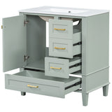 Bathroom Vanity, Modern Bathroom Cabinet With Sink Combo Set, Bathroom Storage Cabinet With A Soft Closing Door And 3 Drawers, Solid Wood Frame