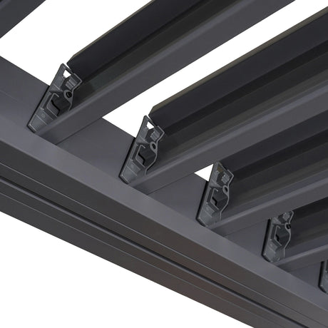 Byron Black Outdoor Pergola Aluminum with Adjustable Louvered Roof HouseOfZazla