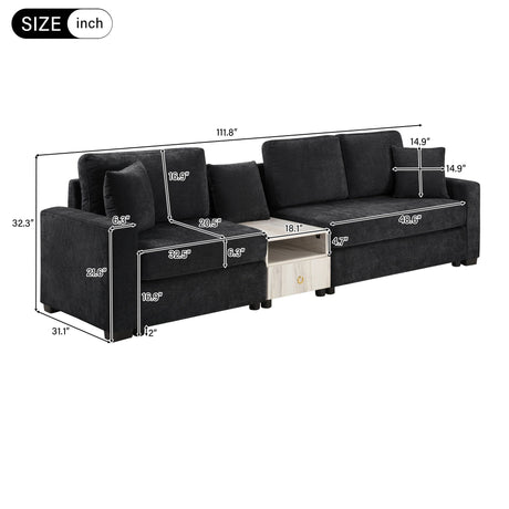 Modular Sofa Couch With Storage Armrest And Center Console HouseOfZazla