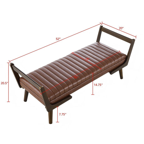 Mid-Century Bench With Wood Legs HouseOfZazla