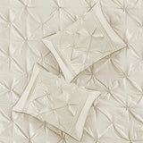 7 Piece Tufted Comforter Set Ivory Queen