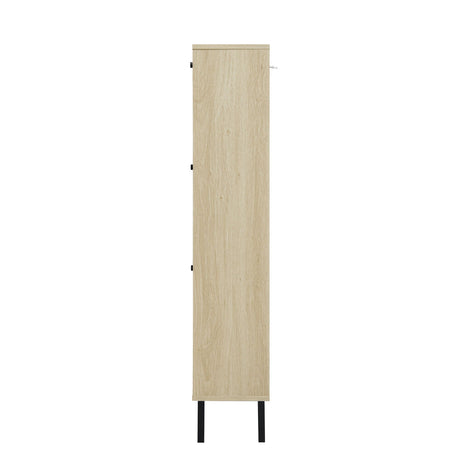 Modern Rattan 3 Door Shoe Rack Cabinet for Entryway HouseOfZazla