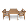 5 Piece Patio Furniture Set Acacia Wood Table And 4 Heavy Duty Cushioned Chairs HouseOfZazla