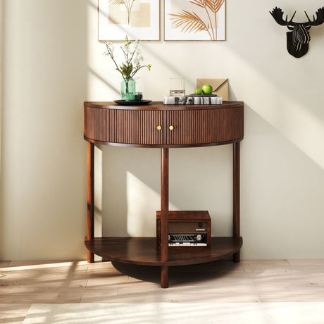 Demi Lune Console Table With 2 Storage Drawers HouseOfZazla