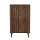 Shoe Cabinet, Upright Storage Unit - Walnut