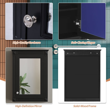 Wall Mounted Bathroom Storage Medicine Cabinet For Over Toilet With Mirror HouseOfZazla