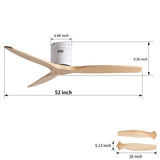 Low Profile Flush Ceiling Fan Without Light - Matte White / White