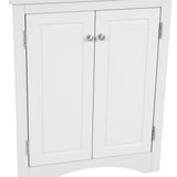 Triangle Bathroom Storage Cabinet With Adjustable Shelves, Freestanding Floor Cabinet For Home Kitchen