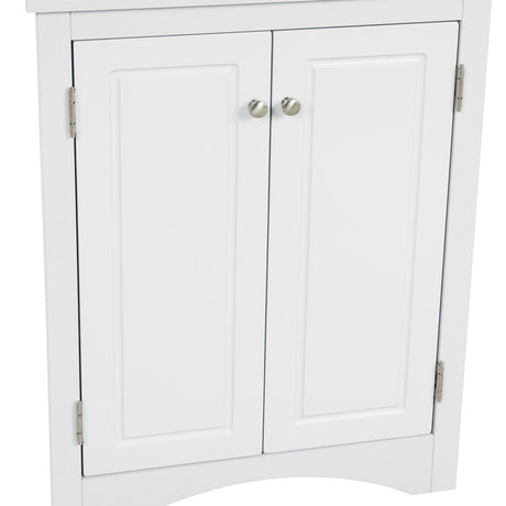 Triangle Bathroom Storage Cabinet With Adjustable Shelves, Freestanding Floor Cabinet For Home Kitchen HouseOfZazla