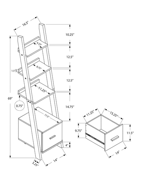 Contemporary Corner Ladder Bookshelf for Office HouseOfZazla