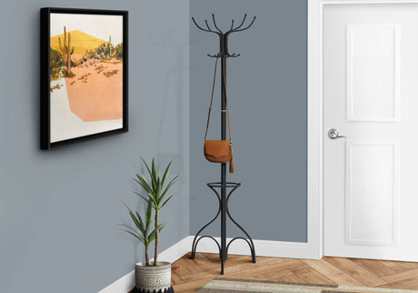 Coat Rack Hall Tree with 12 Hooks and Umbrella Holder HouseOfZazla