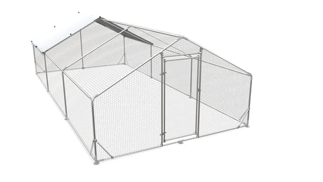 Large Metal Chicken Coop, Walk In Poultry Cage Hen Run House Rabbits Habitat Cage Spire Shaped Coop With Waterproof And Anti Ultraviolet Cover HouseOfZazla
