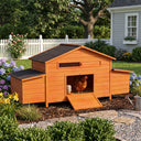 70" Large Wooden Chicken Coop with 2 Nesting Boxes and Waterproof Roof HouseOfZazla