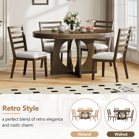 Round Dining Table Set For 4 With Chairs HouseOfZazla
