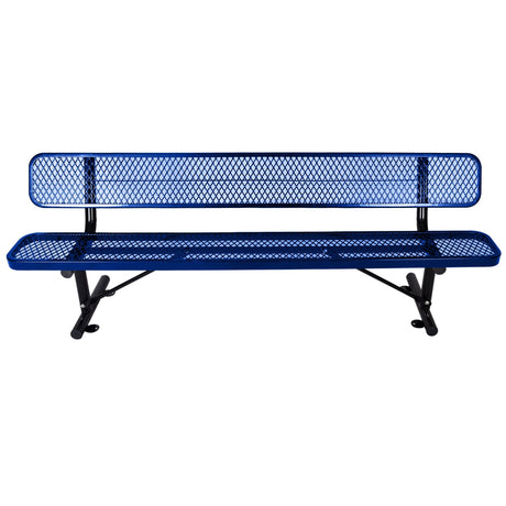 6' Outdoor Steel Bench With Backrest HouseOfZazla