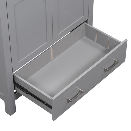 Bathroom Vanity With Single Sink, Combo Cabinet Undermount Sink, Bathroom Storage Cabinet With Two Doors And A Drawer, Soft Closing, Multifunctional Storage, Solid Wood Frame HouseOfZazla