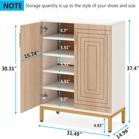 Shoe Cabinet With Doors, 5 Tiers Shoe Storage Organizer HouseOfZazla