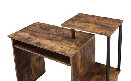 Lyphre Computer Desk - Weathered Oak / Black HouseOfZazla