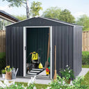 Outdoor Metal Storage Shed With Floor Base HouseOfZazla