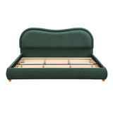 King Size Upholstered Platform Bed Frame with Rounded Corners