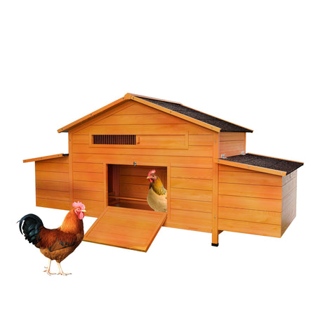 70" Large Wooden Chicken Coop with 2 Nesting Boxes HouseOfZazla