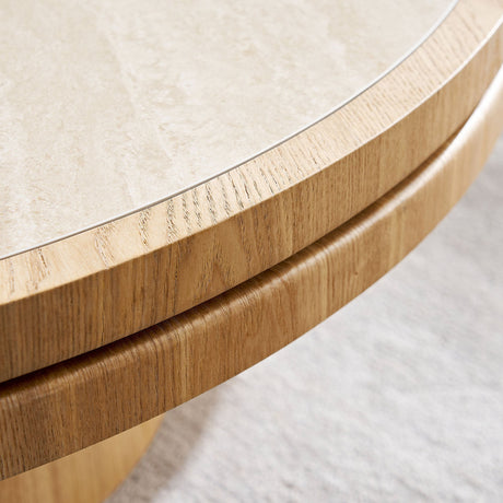 35.43 Inch Round Coffee Table with Sintered Stone Top HouseOfZazla