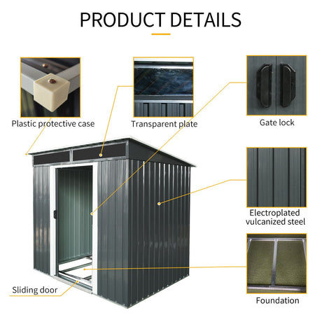 Outdoor Metal Storage Shed And Transparent Plate For Garden, Lawn HouseOfZazla